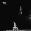 New York City Ballet production of "Divertimento No. 15" Violette Verdy muses on stage alone before performance, choreography by George Balanchine (New York)
