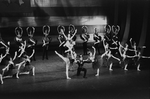 New York City Ballet production of "Stars and Stripes" with Sallie Wilson, Edward Villella, Jillana and Melissa Hayden on shoulder of Jacques d'Amboise, choreography by George Balanchine (New York)