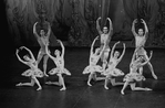 New York City Ballet production of "Divertimento No. 15" with Michael Lland, Jonathan Watts and Richard Rapp, Patricia McBride, Carol Sumner, Patricia Wilde, Violette Verdy and Allegra Kent, choreography by George Balanchine (New York)