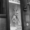 New York City Ballet poster outside stage entrance of New York City Center, Melissa Hayden and Nicholas Magallanes in "Allegro Brillante", choreography by George Balanchine (New York)
