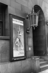 New York City Ballet poster outside stage entrance of New York City Center, Melissa Hayden and Nicholas Magallanes in "Allegro Brillante", choreography by George Balanchine (New York)