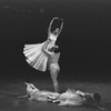New York City Ballet production of "Serenade"; Nicholas Magallanes lifts Allegra Kent, choreography by George Balanchine (New York)