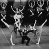 New York City Ballet production of "Stars and Stripes" Violette Verdy on Andre Prokovsky's shoulder, front Gloria Govrin, Edward Villella and Patricia McBride, choreography by George Balanchine (New York)