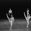 New York City Ballet production of "Movements for Piano and Orchestra" with Jacques d'Amboise and Suzanne Farrell, high kicks by Gloria Govrin and Patricia Neary, choreography by George Balanchine (New York)