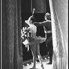 New York City Ballet production of "Firebird"; Maria Tallchief and Francisco Moncion take a bow in front of curtain, choreography by George Balanchine (New York)