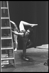 New York City Ballet production of "The Cage"; Karin von Aroldingen warms up backstage, choreography by Jerome Robbins (New York)