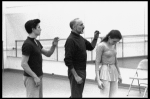 New York City Ballet production of "Afternoon of a Faun" Patricia McBride and Edward Villella in rehearsal room with Jerome Robbins, choreography by Jerome Robbins (New York)