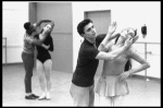 New York City Ballet production of "Afternoon of a Faun" Patricia McBride and Edward Villella in rehearsal room, behind are Arthur Mitchell and Mimi Paul, choreography by Jerome Robbins (New York)