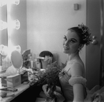 New York City Ballet dancer Patricia McBride in dressing room before "Raymonda Variations", choreography by George Balanchine (New York)