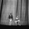 New York City Ballet production of "Ballet Imperial"; Suzanne Farrell and Jacques d'Amboise bow in front of curtain, choreography by George Balanchine (New York)