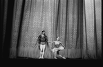 New York City Ballet production of "Ballet Imperial"; Suzanne Farrell and Jacques d'Amboise bow in front of curtain, choreography by George Balanchine (New York)