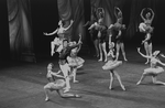 New York City Ballet production of "Ballet Imperial" with Patricia Neary kneeling, Suzanne Farrell and Jacques d'Amboise, choreography by George Balanchine (New York)