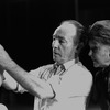 New York City Ballet - George Balanchine and (Barbara) Karinska check head piece for "Pas de Deux and Divertissement" (Delibes), choreography by George Balanchine (New York)