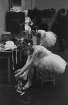 New York City Ballet dancers putting on toe shoes in the wings before "Swan Lake", choreography by George Balanchine (New York)