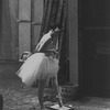 New York City Ballet dancer rubbing shoe in resin before "Swan Lake", choreography by George Balanchine (New York)