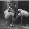 New York City Ballet dancer rubbing shoe in resin before "Swan Lake", choreography by George Balanchine (New York)