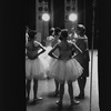 New York City Ballet dancers seen from wings getting notes before "Swan Lake", choreography by George Balanchine (New York)