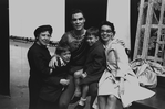 New York City Ballet dancer Jacques d'Amboise backstage with his mother and sister and his two sons, George and Christopher d'Amboise (New York)
