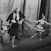New York City Ballet production of "La Guirlande de Campra" Conductor Robert Irving takes a bow with Melissa Hayden, Mimi Paul and Violette Verdy, choreography by John Taras (New York)