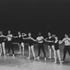 New York City Ballet production of "Agon" with Patricia Neary, Suzanne Farrell and Melissa Hayden in foreground, choreography by George Balanchine (New York)