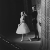 New York City Ballet production of "Scotch Symphony" Jacques d'Amboise and Melissa Hayden take a bow in front of curtain, choreography by George Balanchine (New York)