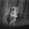 New York City Ballet production of "Jewels" ("Diamonds") Suzanne Farrell and Jacques d'Amboise take a bow in front of curtain, choreography by George Balanchine (New York)