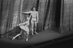 New York City Ballet production of "Jewels" ("Diamonds") Suzanne Farrell and Jacques d'Amboise take a bow in front of curtain, choreography by George Balanchine (New York)