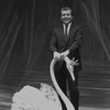 New York City Ballet Stage Manager Ronald Bates with prop swan (New York)