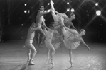 New York City Ballet production of "Jewels" (Diamonds) triple exposure shots with Suzanne Farrell and Jacques d'Amboise, choreography by George Balanchine (New York)