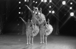 New York City Ballet production of "Jewels" (Diamonds) triple exposure shots with Suzanne Farrell and Jacques d'Amboise, choreography by George Balanchine (New York)