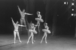 New York City Ballet production of "Jewels" (Diamonds) triple exposure shots with Suzanne Farrell and Jacques d'Amboise, choreography by George Balanchine (New York)