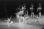 New York City Ballet production of "Tchaikovsky Concerto No. 2" (originally (and later) called "Ballet Imperial") with Violette Verdy, Conrad Ludlow and Marnee Morris kneeling, choreography by George Balanchine (New York)
