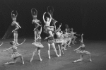 New York City Ballet production of "Ballet Imperial" with Patricia McBride and Conrad Ludlow, Suki Schorer kneeling, choreography by George Balanchine (New York)