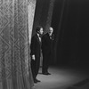 New York City Ballet production of "Dances at a Gathering" with pianist Gordon Boelzner and Jerome Robbins taking a bow in front of curtain, choreography by Jerome Robbins (New York)