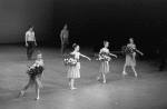 New York City Ballet production of "Dances at a Gathering" with Violette Verdy, Patricia McBride, Allegra Kent and Kay Mazzo bowing with flowers, choreography by Jerome Robbins (New York)