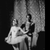 New York City Ballet production of "Swan Lake" with Patricia McBride and Jean-Pierre Bonnefous bowing in front of curtain, choreography by George Balanchine (New York)