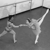 New York City Ballet production of "Theme and variations" with Gelsey Kirkland and Edward Villella in costume in rehearsal room, choreography by George Balanchine (New York)