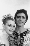 New York City Ballet production of "Theme and variations" close-up of Gelsey Kirkland and Edward Villella in costume, choreography by George Balanchine (New York)