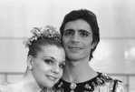 New York City Ballet production of "Theme and variations" close-up of Gelsey Kirkland and Edward Villella in costume, choreography by George Balanchine (New York)