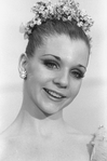 New York City Ballet production of "Theme and variations" close-up of Gelsey Kirkland in costume, choreography by George Balanchine (New York)