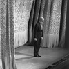 New York City Ballet production of "The Goldberg Variations" with Jerome Robbins in front of curtain, choreography by Jerome Robbins (New York)