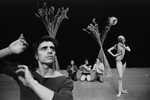 New York City Ballet production of "Watermill" rehearsal shot of Edward Villella and Penelope Dudleston, choreography by Jerome Robbins (New York)