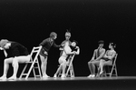 New York City Ballet production of "The Concert" center are Bart Cook, Delia Peters and Shaun O'Brien, choreography by Jerome Robbins (New York)