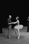 New York City Ballet, George Balanchine talks with Violette Verdy on stage (New York)