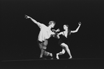 New York City Ballet production of "Duo Concertant" Kay Mazzo and Peter Martins rehearse on stage, choreography by George Balanchine (New York)