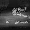 New York City Ballet production of "Circus Polka" with students from the School of American Ballet in position to spell I. S. (Igor Stravinsky), choreography by Jerome Robbins (New York)