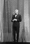 New York City Ballet Stravinsky Festival opening night, George Balanchine addresses audience (New York)