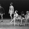 New York City Ballet production of "The Concert" with Delia Peters, Bart Cook and Bryan Pitts on chairs, choreography by Jerome Robbins (New York)