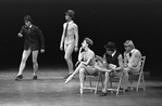 New York City Ballet production of "The Concert" with Delia Peters, Bart Cook and Bryan Pitts on chairs, choreography by Jerome Robbins (New York)