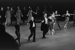 New York City Ballet production of "An Evening's Waltzes", Jerome Robbins and conductor Robert Irving take a bow with dancers, choreography by Jerome Robbins (New York)